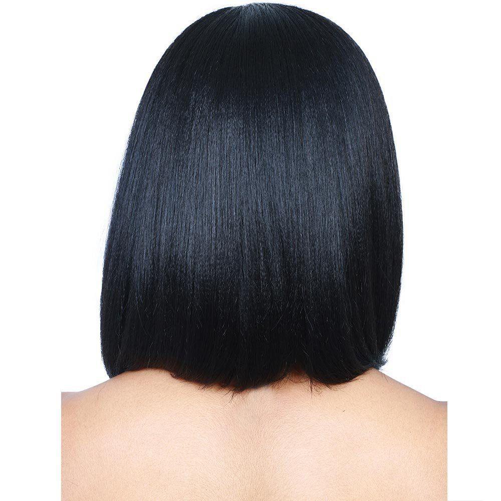 Preva Wig Hitam Rambut Palsu Tebal Rambut Sintetis Rambut Skor Tengah Warna Natural