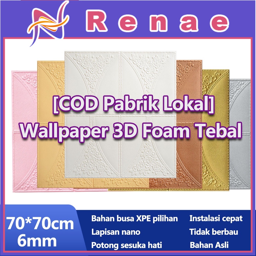[COD Beli 10 Gratis 1] L 70*70cm 4-6mm Tebal Wallpaper 3D Foam Wallpaper Dinding Batu Bata Stiker Di