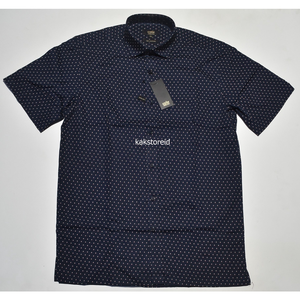 COLE Kemeja Pria Formal Lengan Pendek Navy Reguler DPS 328 Kemeja Murah