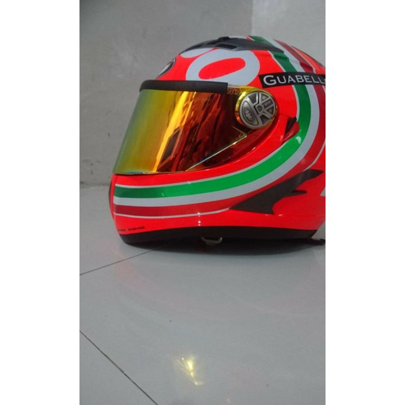 helm kyt vendetta 2 ianone rosso mugello full aksesori paket ganteng