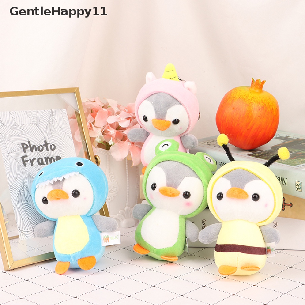 Gentlehappy 12 cm Pinguin Boneka Plush Hewan Liontin Gantungan Kunci Anak Mini Mainan Mewah Hadiah