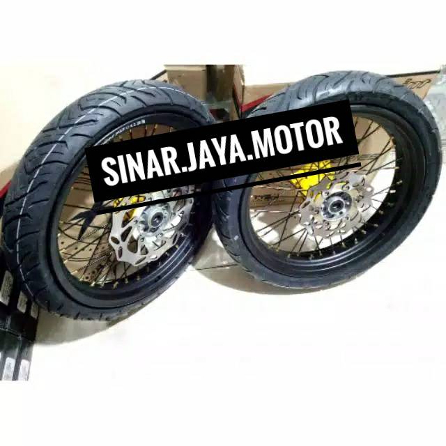 Sepaket paketan velg klx 150 klx bf 150 dtracker 150 super moto 215 250 17 XD ban luar dalam FDR