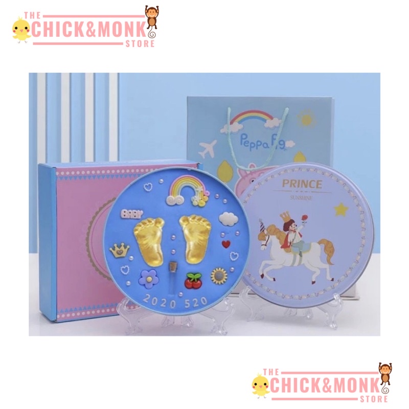 Hadiah newborn baby hand foot print cap kaki tangan DIY clay