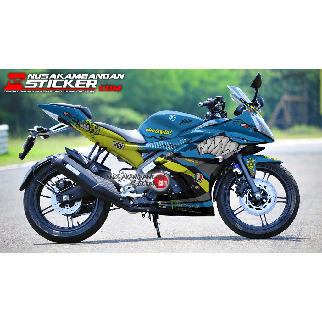 Stiker R15 V2 Fullbody Biru Shark
