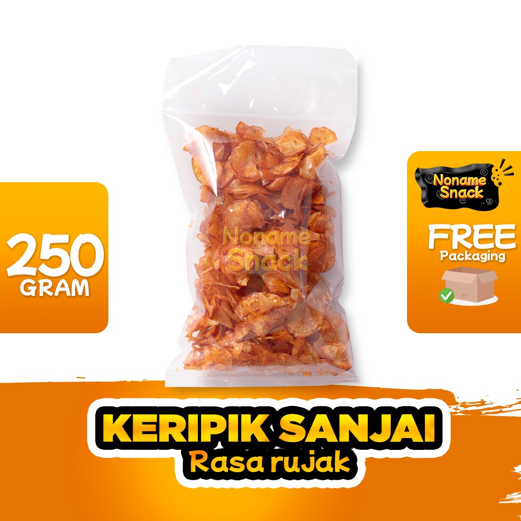 NoName Snack - Keripik Singkong Rujak Grosir Cemilan Kripik 250Gr