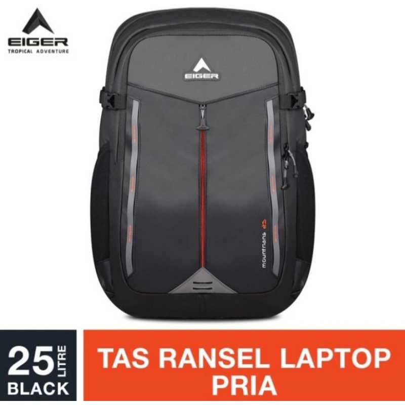 Tas ransel Mountrians 25 liter 1A EIGER1989/6965-BLACK - Ransel pria backpack - original produk