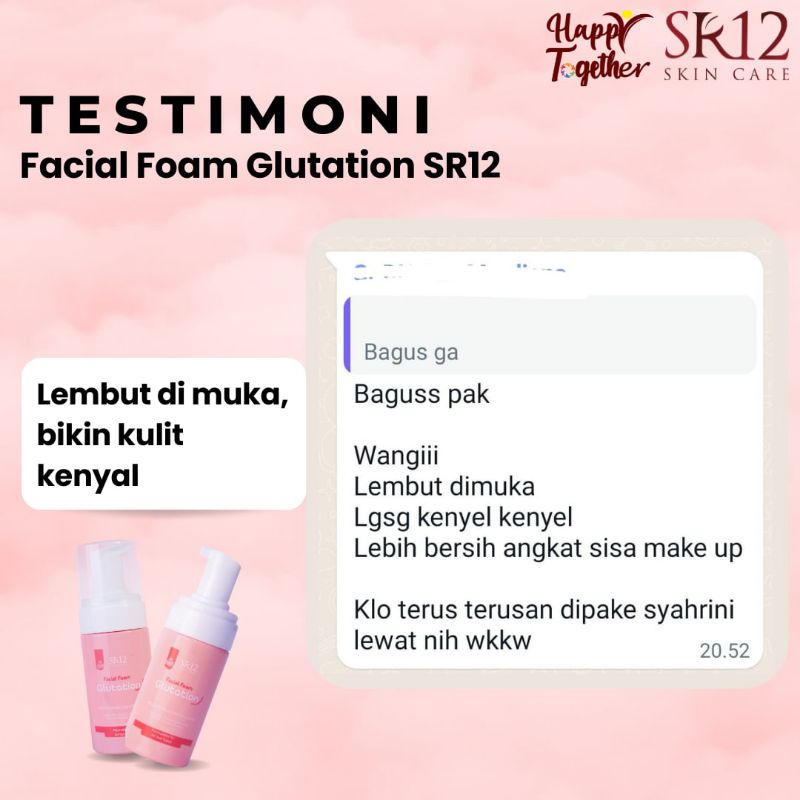 Facial Wash Foam Glutation SR12 With Collagen cleanser pembersih wajah semua jenis kulit plus mencerahkan