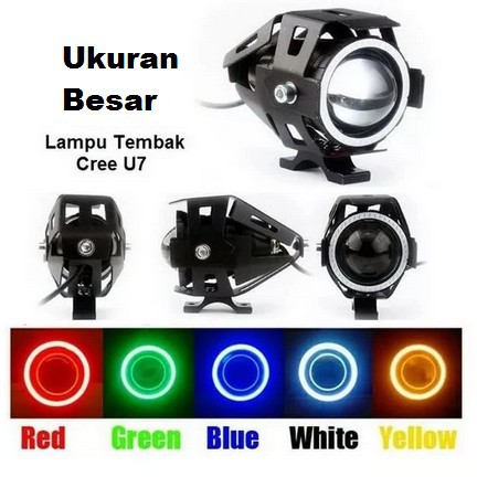 Lampu Tembak Sorot LED TRANSFORMER U7 Angel Devil Eyes Projie Projector Motor mini