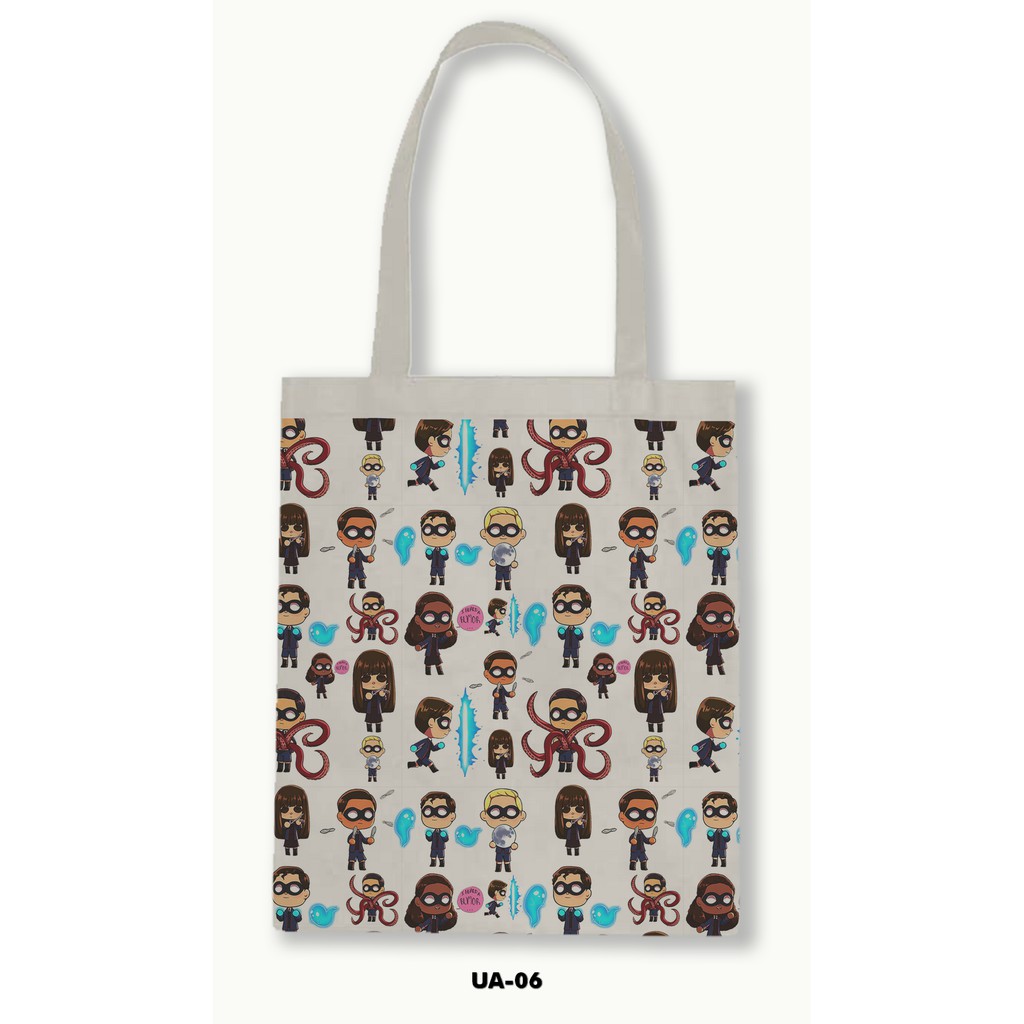 TOTE BAG BLACU MOTIF - UMBRELLA ACADEMY .01