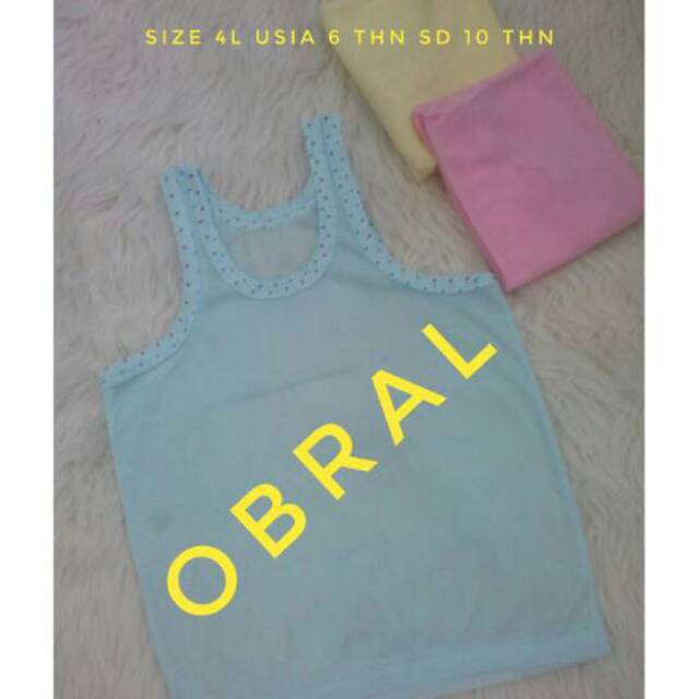 1 lusin Singlet  Anak , Size 4L Usia 5'Sd 7 Thn , Kaos Dalam Anak Murah ( kiki )