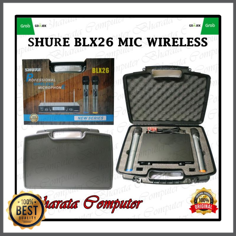 Mishad Shop -  Shure Mikrofon BLX26 Mic SHURE Microphone Double Wireless Berkualitas GU-5117-2691