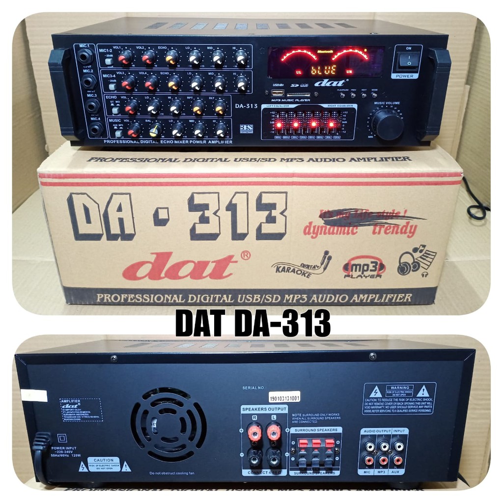Power Ampli Bluetooth DAT DA 313 Amplifier Karaoke Da313