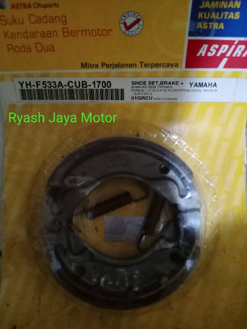 Kampas rem belakang Aspira for yamaha force 1/ Fiz-R/vega/vega r/jupiter z/crypton