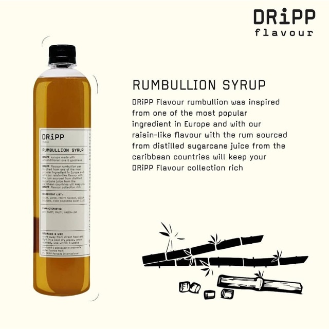 

DRiPP Rumbullion Syrup / Rum Syrup / Sirup Rum / Rasa Rum