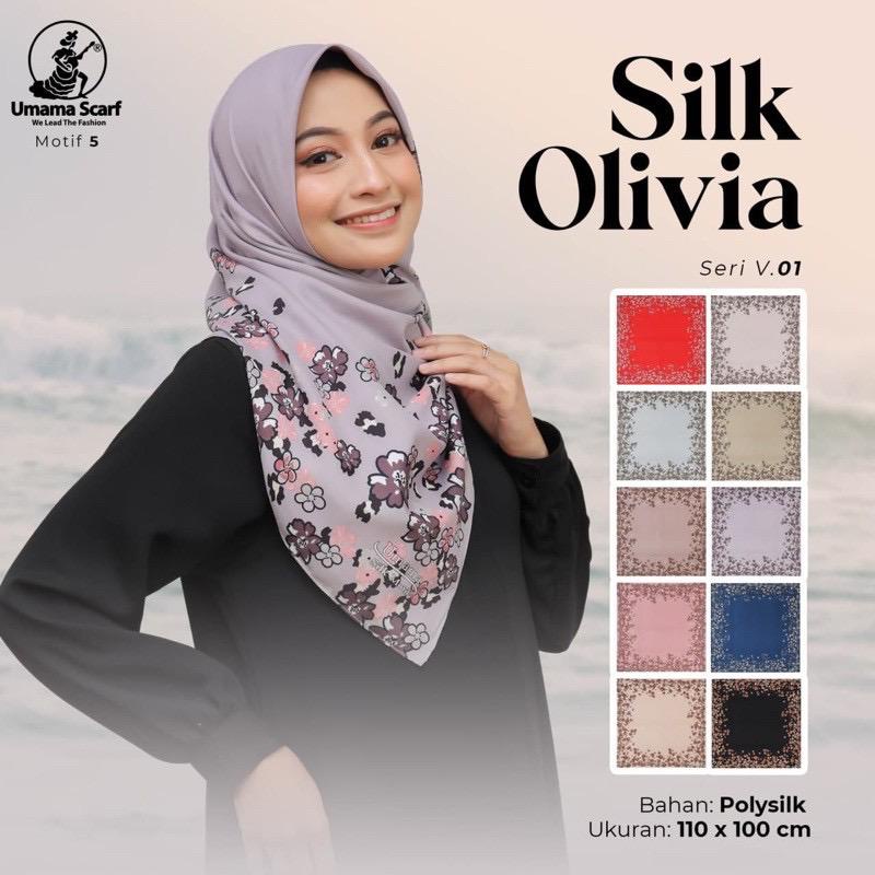 Segiempat Motif Hijab SILK OLIVIA MOTIF UMAMA 110x110-Motif 5 OLIVIA