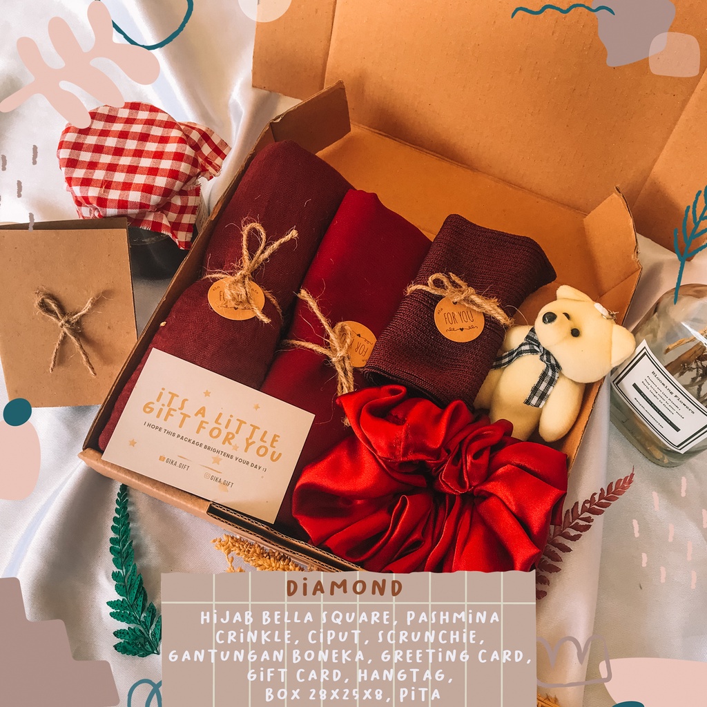 HAMPERS HIJAB PASHMINA/ GIFT BOX HIJAB PASHMINA/ BOX HAMPERS HIJAB PASHMINA FOR GRADUATION/ BIRTHDAY/ ANNIVERSARY/ HAMPERS LEBARAN/ SEMPRO ECT