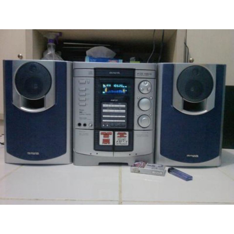 MINI HOME THEATER SPEAKER AIWA NSX VC320 CD MP3 VIDEO TAPE CASSETTE PLAYER KASET JADUL VINTAGE MURAH