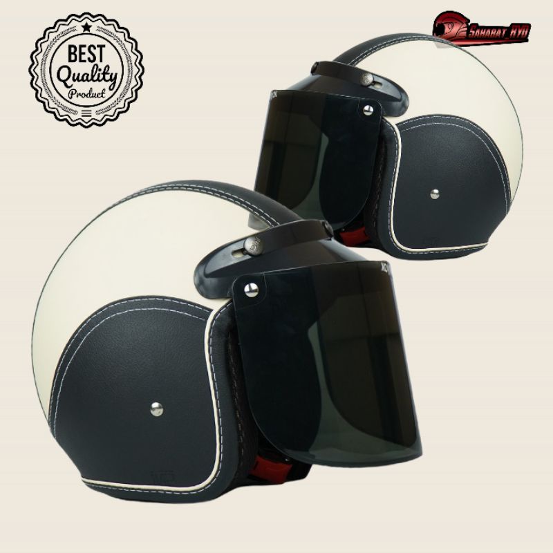 HELM BOGO FULL KULIT MURAH DEWASA CEWEK SNI PRIA COWOK HELMET KULIT FULL LEHER KEREN KEKINIAN