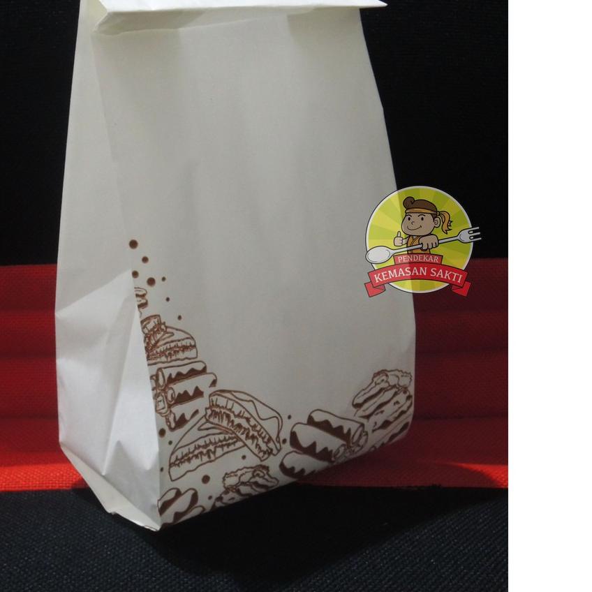 

✺ (Isi 100) Paper Bag / Kantong Kertas Putih Motif 13x8x24 Murah ✿