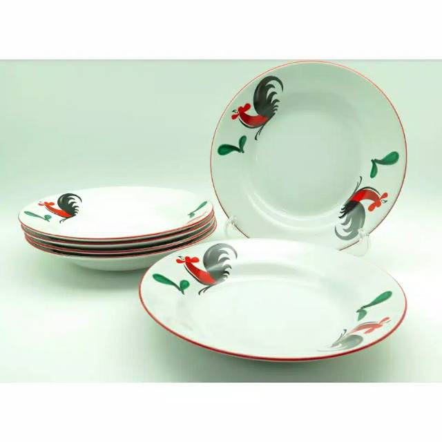 6 pcs Piring KPB- 9D kukuruyuk -c  ayam royal heritage/kopin