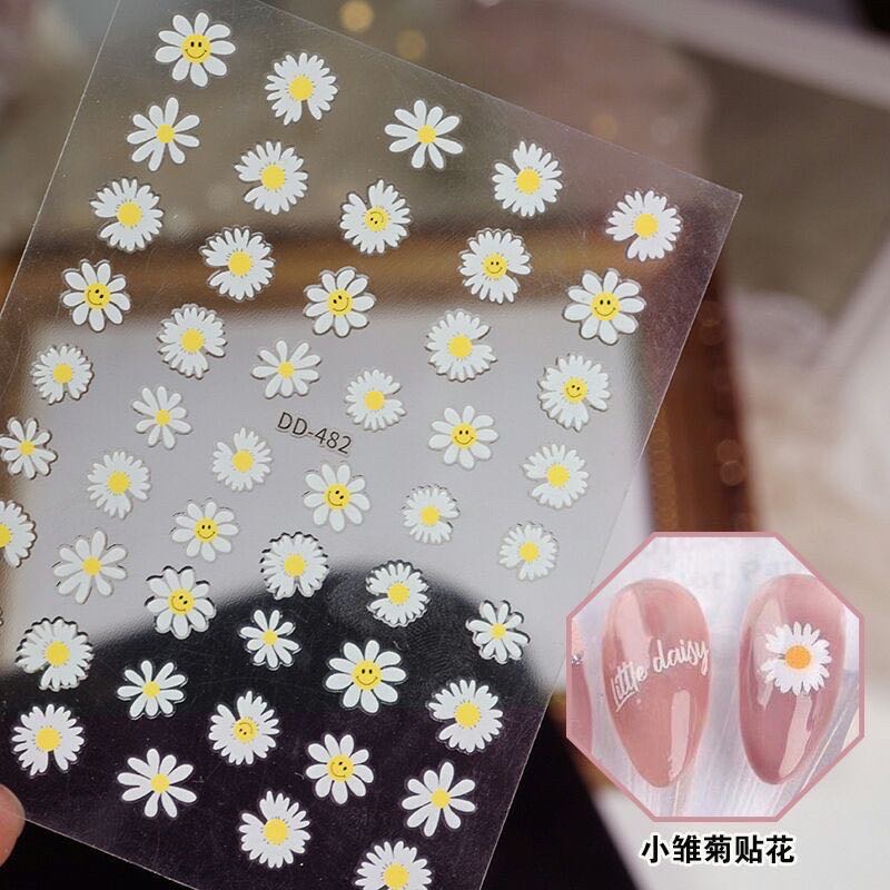 NAIL STICKER SUN FLOWER STIKER KUKU BUNGA PUTIH MATAHARI SUMMER NAIL STICKER FLOWER