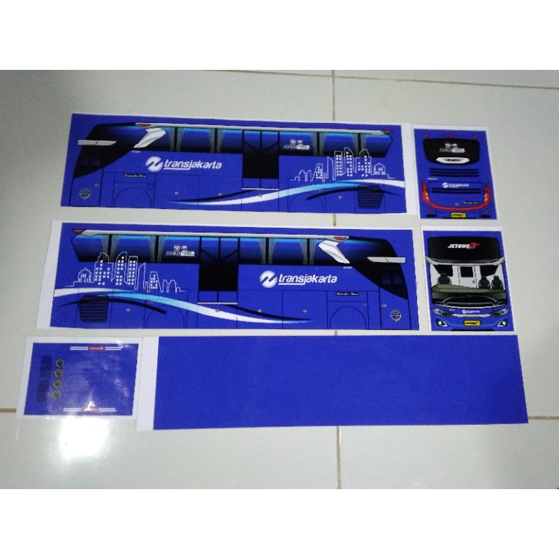 stiker miniatur bus Transjakarta