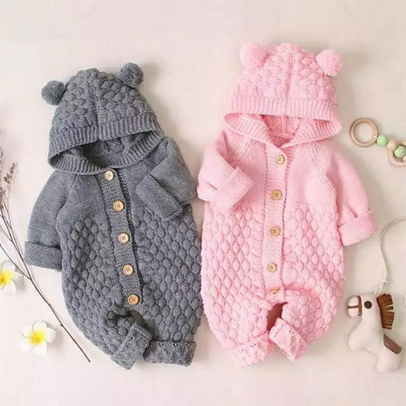 Jumper Rajut Anak Bayi Lucu 0-6 bulan  UNISEX/Jumper bayi perempuan/Jumper bayi laki-laki / KIDS RAJUT / Baju kodok bayi-4