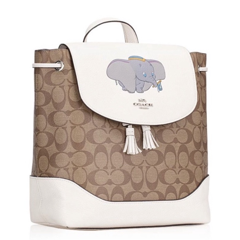 Disney X Coach Elle Backpack In Signature Canvas With Dumbo (91121)