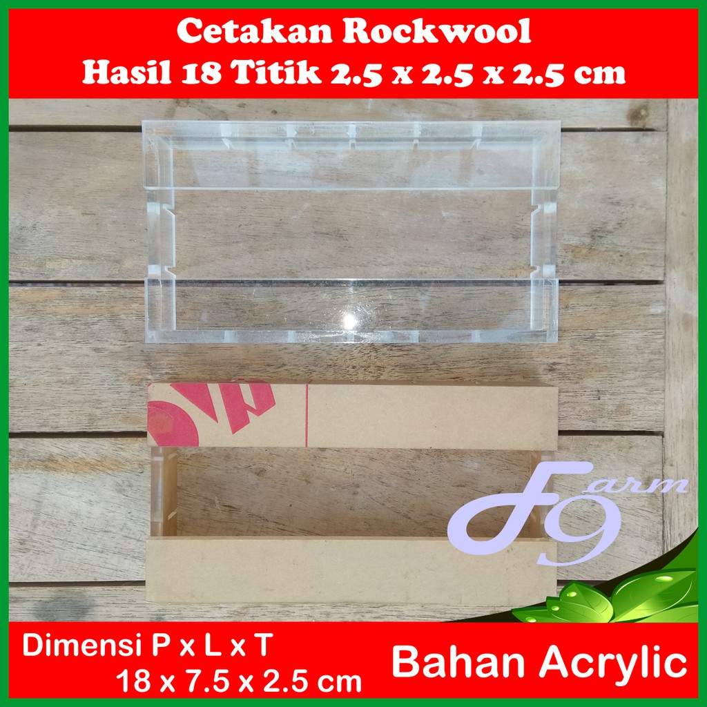 Cetakan Rockwool Media Tanam Hidroponik 18 titik - 18 Kotak