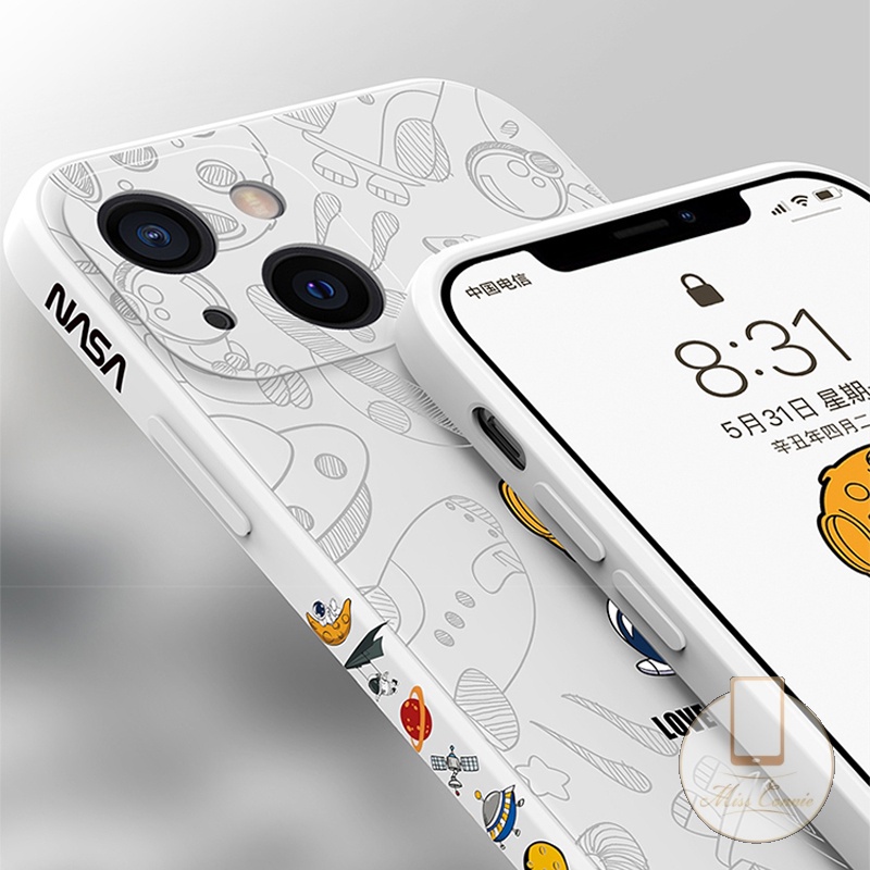 Case Motif Nasa Astronaut Untuk Infinix Hot 10 Play 11 Play 5 6 11 11s 9 Hot 10 Hot 10s Hot 10T Hot 10Lite Note8