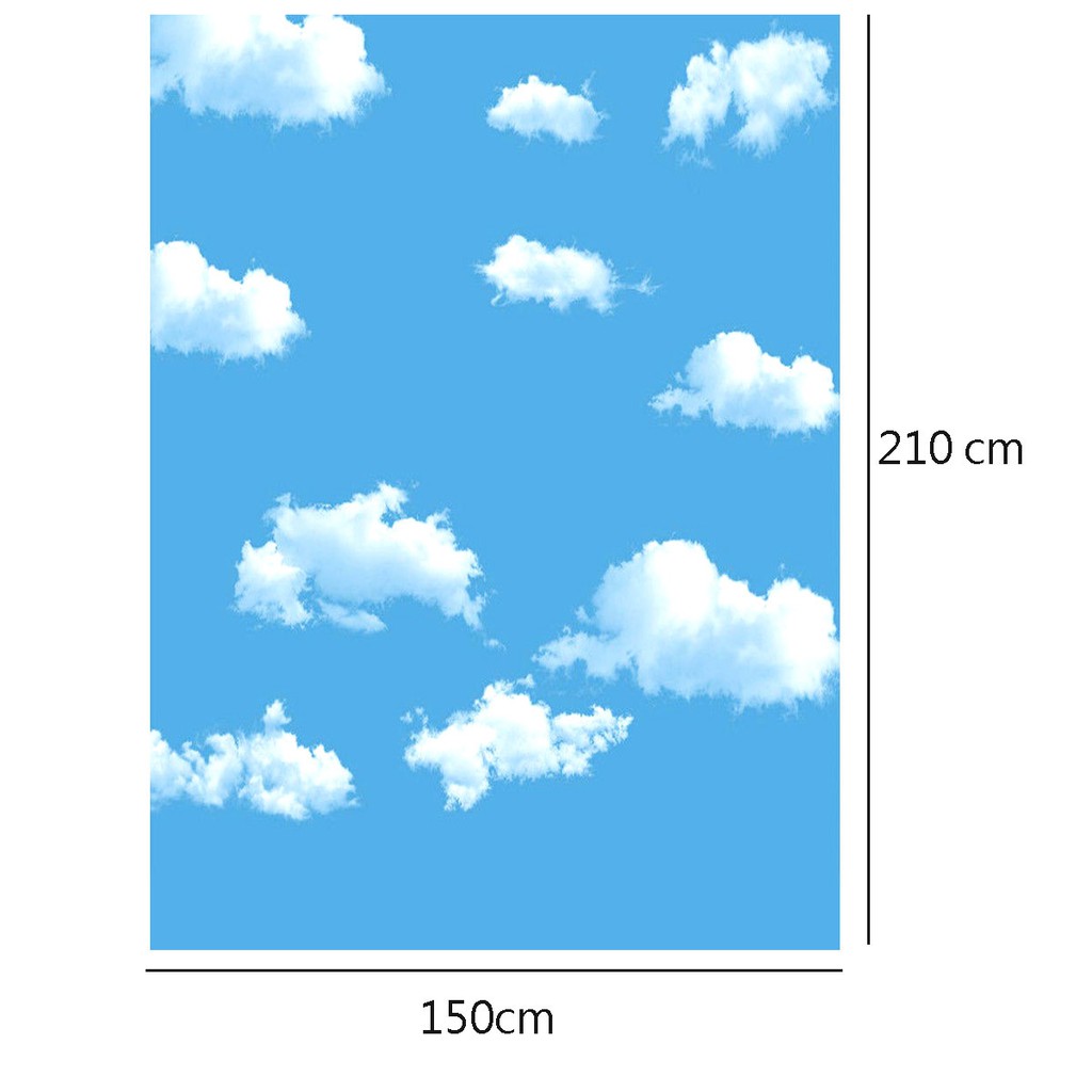 Bayar Di Tempatbackdrop Background Motif Langit Biru Awan Ukuran