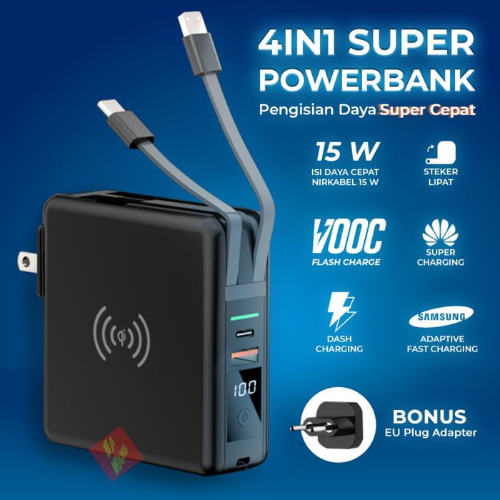 bwg-340 4in1 Powerbank Super Charge 10000mAh VOOC Dash Charging Huawei