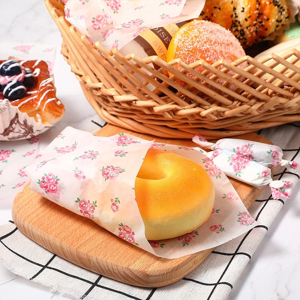 Hot Sale/10Pcs/Lot Kertas Lilin Food Grade Grease Paper Pembungkus Makanan Wrapping Paper Untuk Roti Sandwich Burger Fries Oilpaper Alat Baking