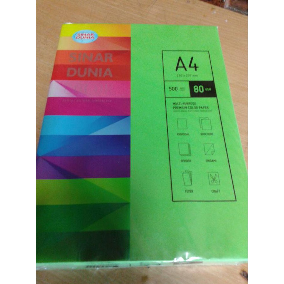 

Sinar Dunia. Kertas Warna A4 80Gsm. It 230 Parrot. Mayastore11