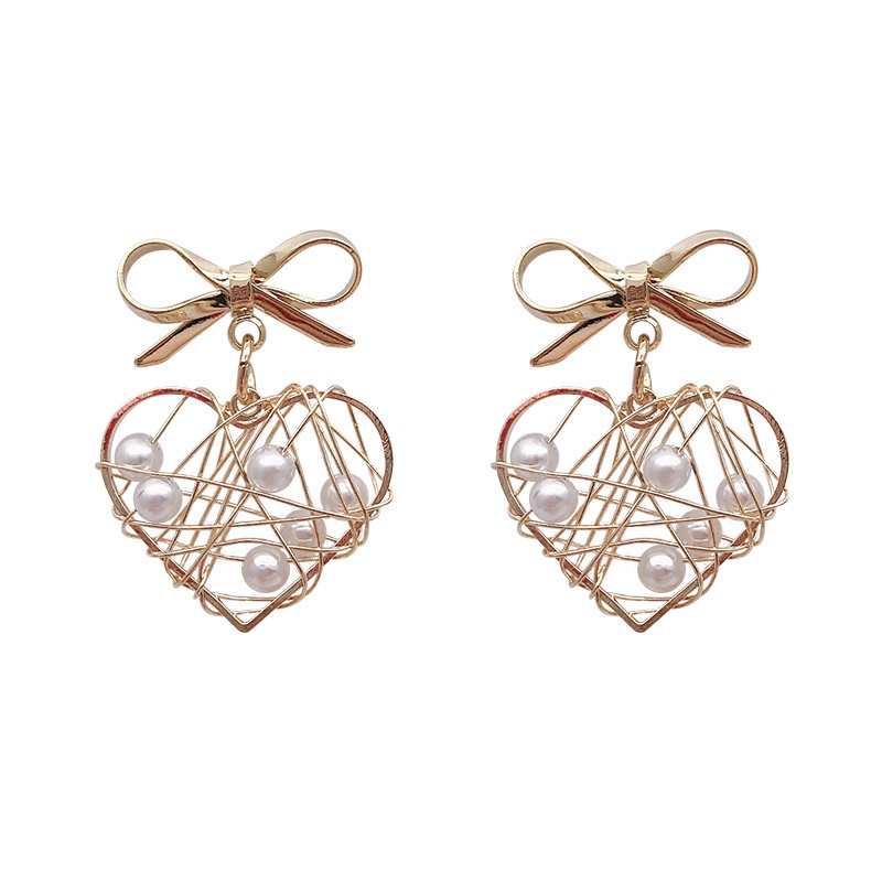 Korea Dongdaemun baru ikatan simpul anting-anting hollow winding cinta hati anting-anting anting-ant