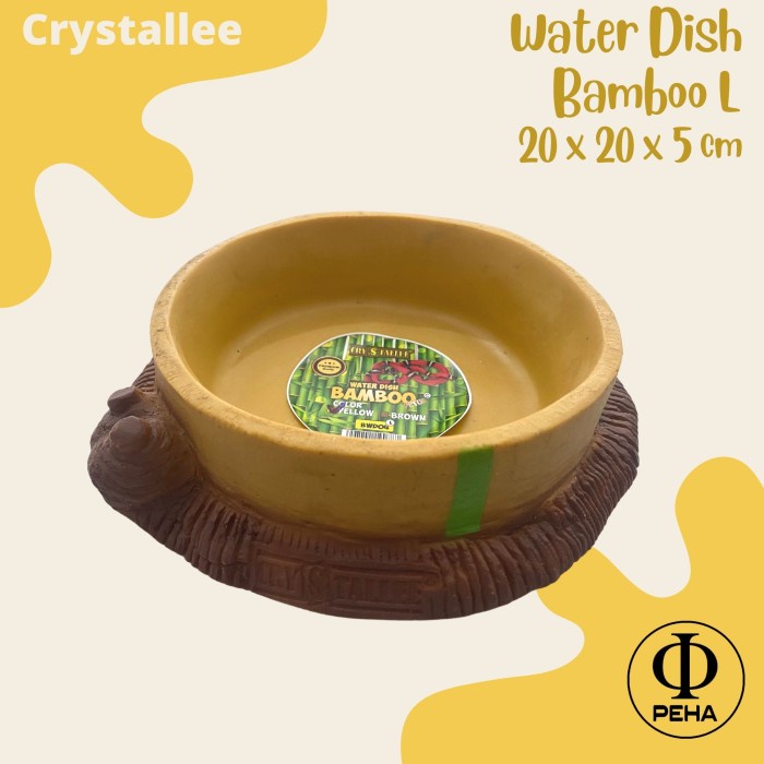 Water Dish Bamboo L Tempat Minum Hewan Reptil Kadal Tegu Torto Anjing