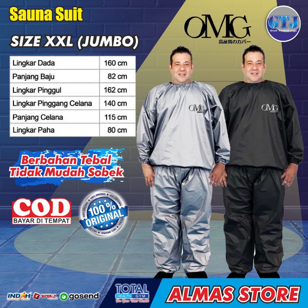 Jual Sauna Suit Set Pakaian Olahraga Jaket Parasut Sauna Pembakar Lemak
