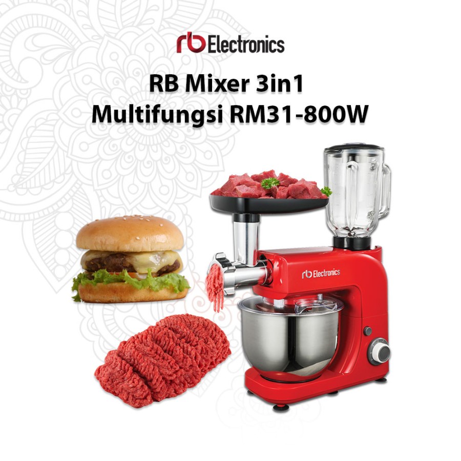 RB Mixer Blender Grinder 3 in 1 Multifungsi RM31-800W High Speed