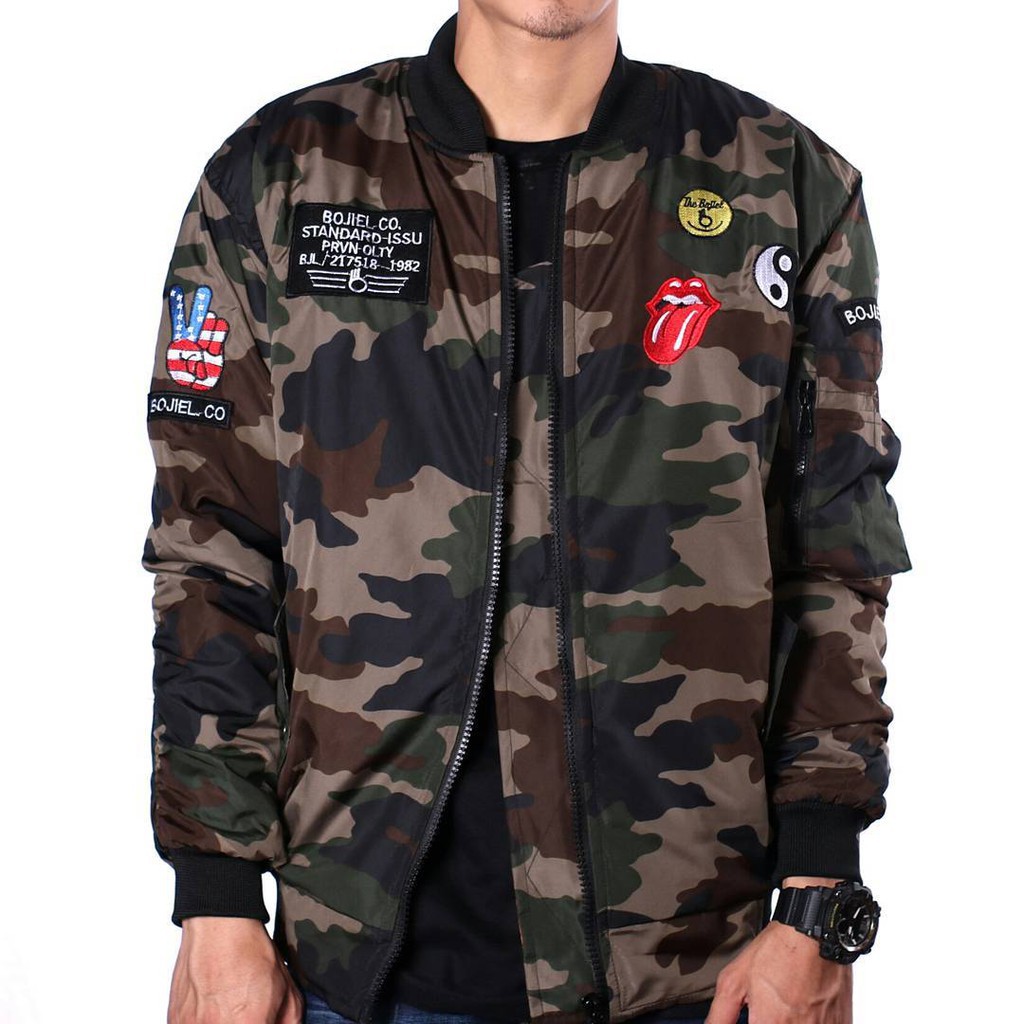 JEC Jaket Bomber Pilot Army Loreng Full Premium | Parasut | Boomber | Jacket | Jaket Tactical