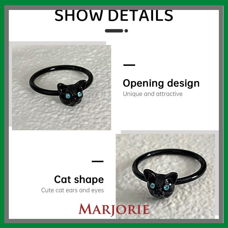 Cincin Kucing Hitam Wanita Trendi Desain Niche Cincin Jari Telunjuk Fashion Kepribadian Cincin-MJD