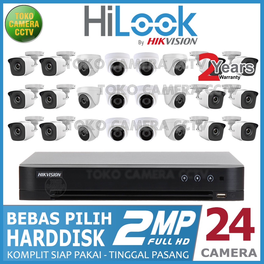 PAKET CCTV HILOOK 2MP 32 CHANNEL 24 KAMERA