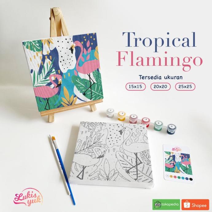 

Paint By Numbers Kit - Tropical Flaminggo - Painting Kit - By Lukisyuk