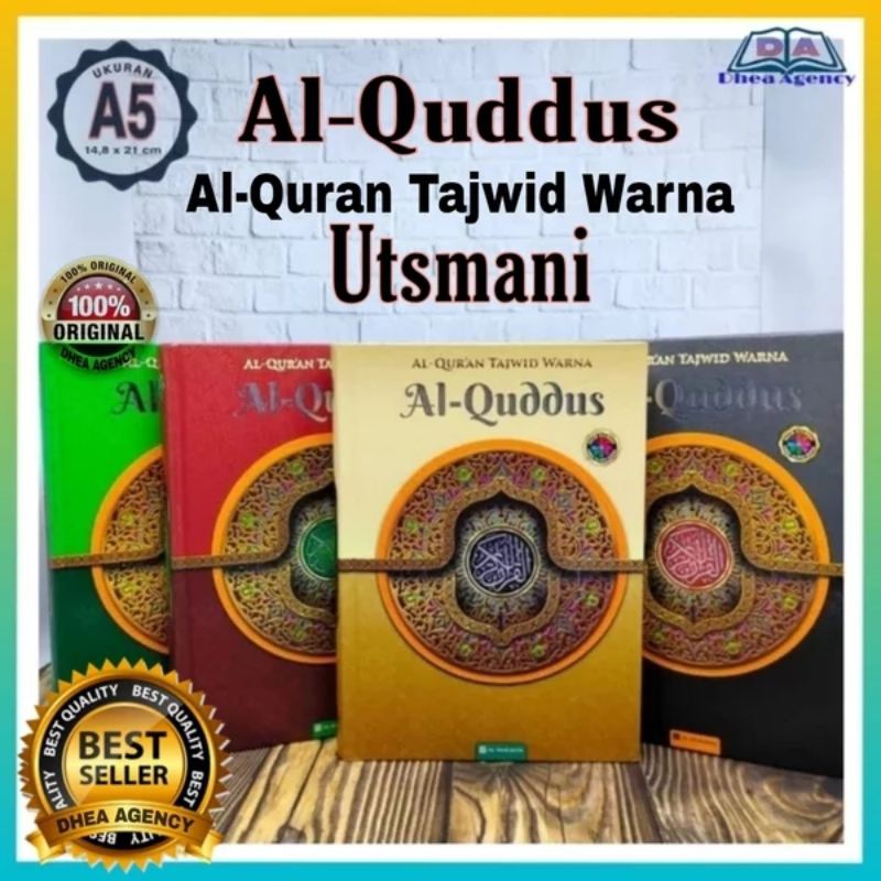 Al quran Al Quddus Tajwid Warna Rasm Utsmani A5 Hc, al quran tanpa terjemahan