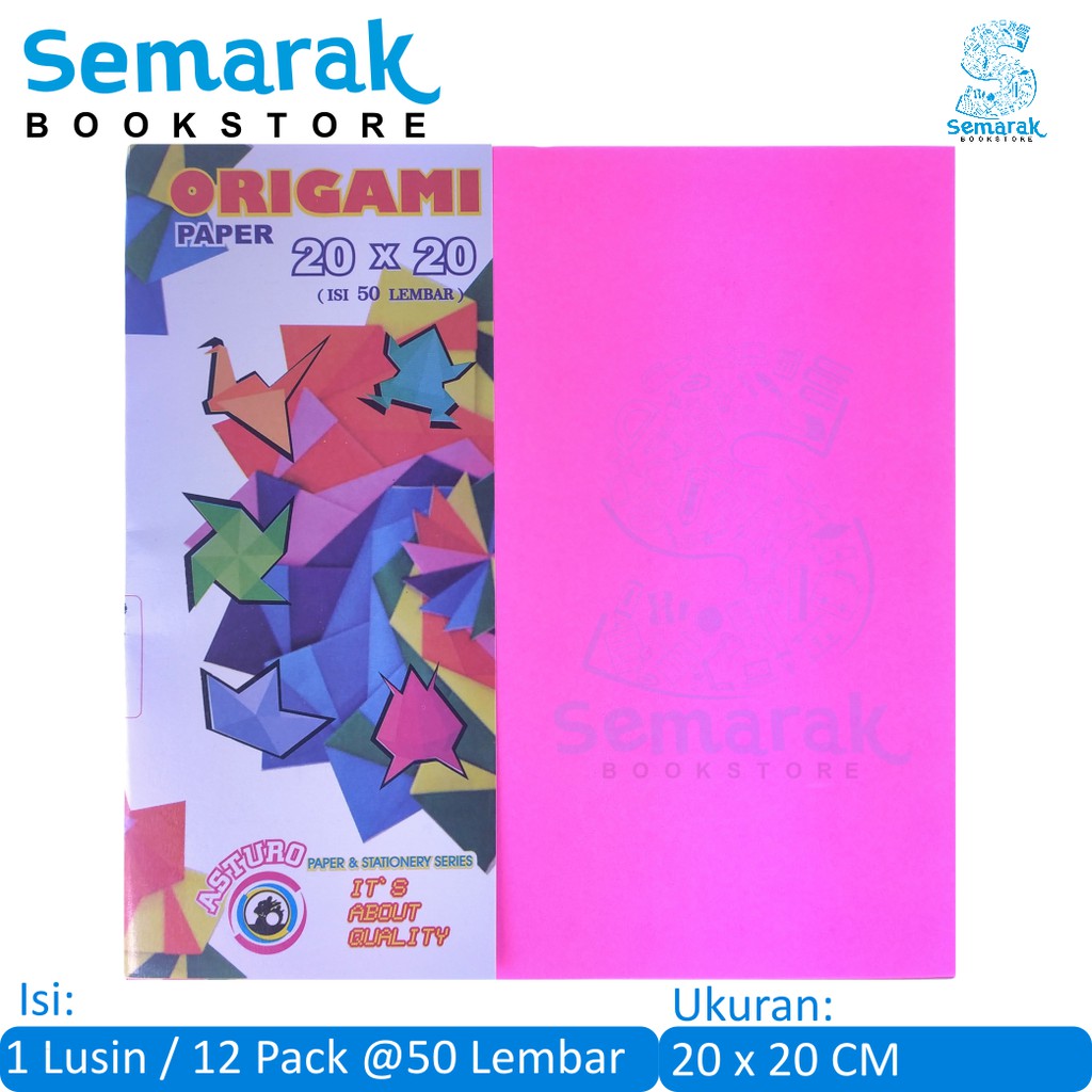 

Kertas Warna Asturo Origami Paper 20 X 20 CM [1 Lusin / 12 Pack @50 Lembar]