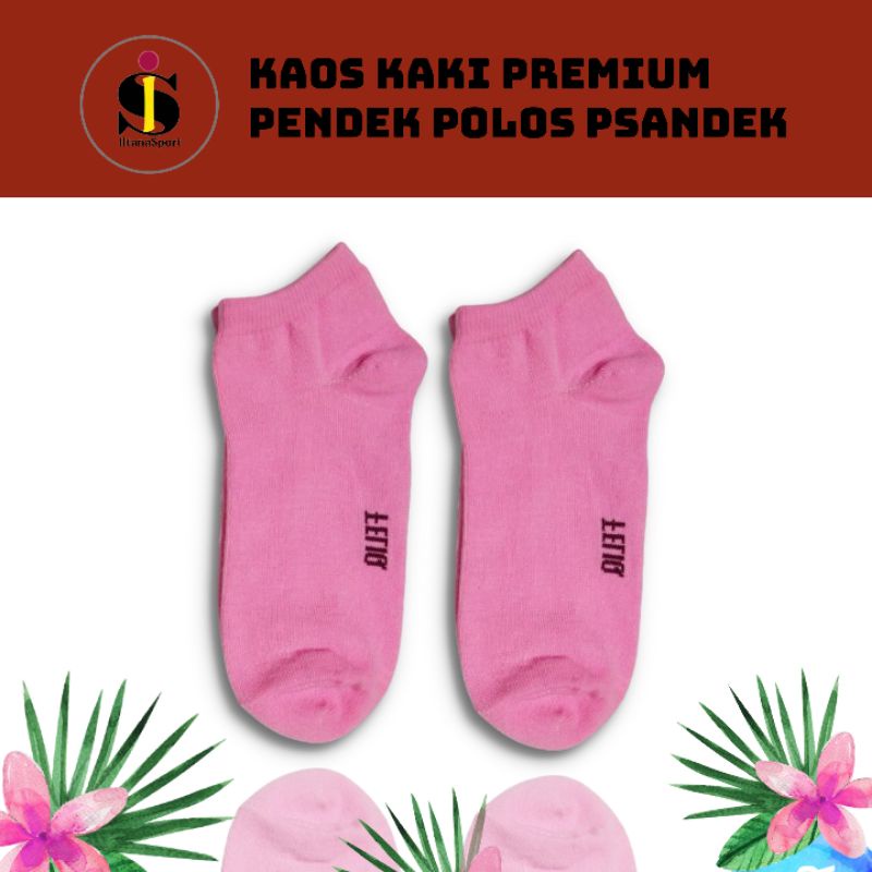 Kaos Kaki Semata Kaki Sport pria dan wanita dewasa/Kaos Kaki Polos Tebal/Kaos Kaki Pendek/Kaos Kaki olah raga-PINK