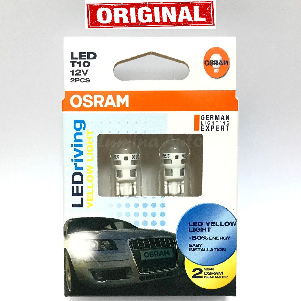 Osram LED T10 Yellow Light - Lampu Senja / Kota Mobil / Motor Osram LEDriving Warna Kuning