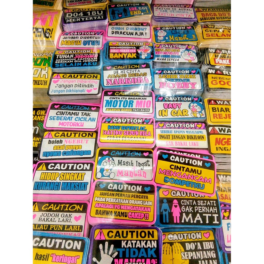 Stiker Tulisan Kata Lucu Isi 100 Pcs Sticker Motor Murah Shopee