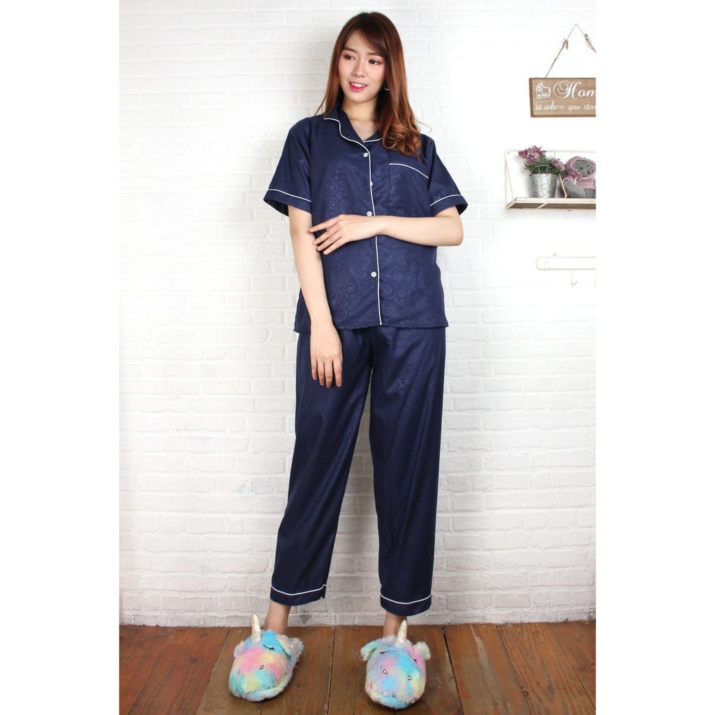 HipNop SATIN MEBOS BAJU TIDUR WANITA PIYAMA WANITA PAKAIAN CEWEK BAJU TIDUR CEWEK