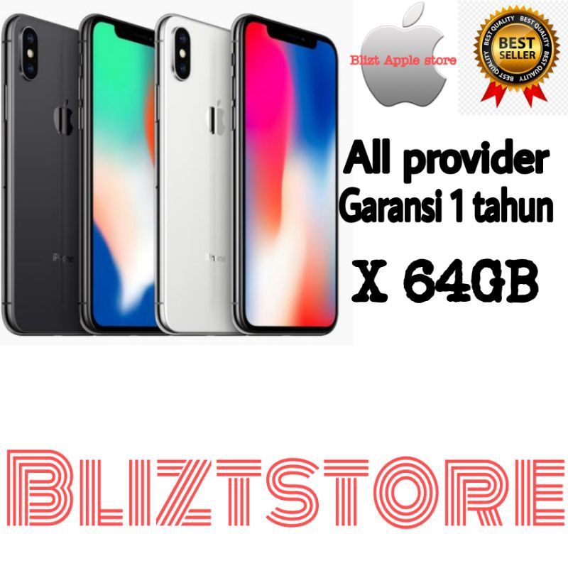 iPhone X 64GB All Sim Silent Fullset Original Second Mulus100% 3utools  All Green (Garansi 1 Tahun)