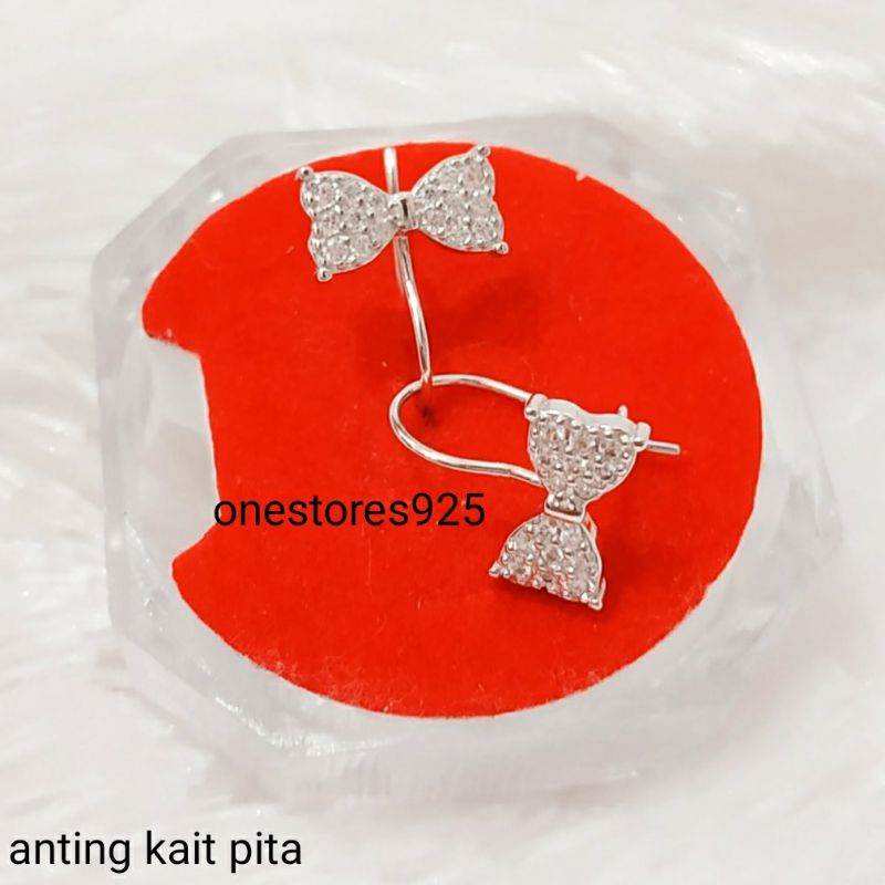 ANTING KAIT PERAK 925 PITA LAPIS EMAS PUTIH (A31)